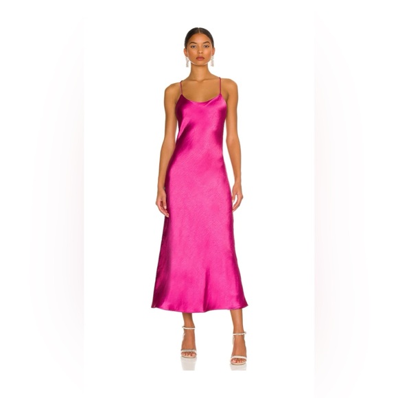 Line & Dot Fuchsia Slip Dress - Picture 1 of 2